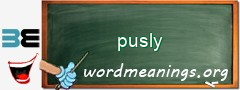 WordMeaning blackboard for pusly